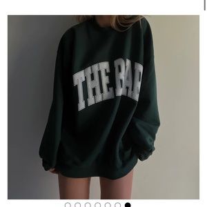 Brand New The Bar Varsity Sweatshirt in Hunter Green